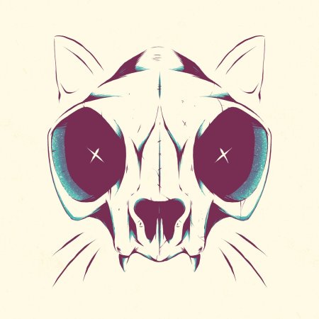 Череп кота скетч
