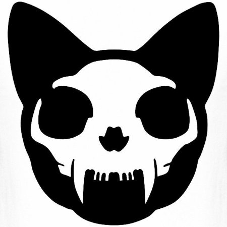 Череп кошки тату