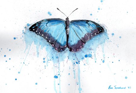 Синяя бабочка арт