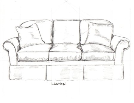 Диван карандашом