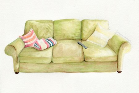Диван акварелью