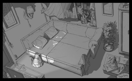 Комната с кроватью референс