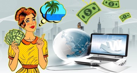 Заработок в интернете иллюстрация