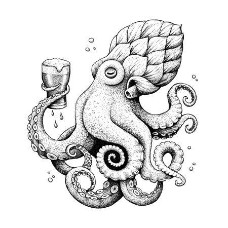 Осьминог набросок