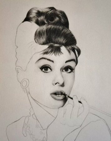 Одри Хепберн рисунок