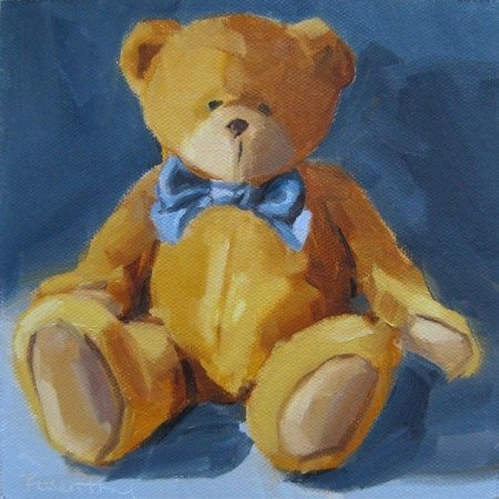 Плюшевый мишка рисунок красками