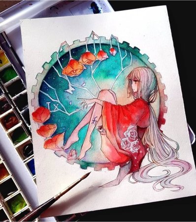 Аниме акварелью