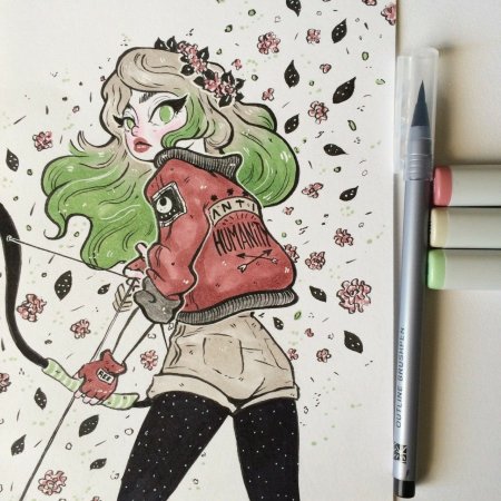 Арты в скетчбук маркерами