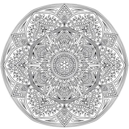 Мандала раскраска антистресс сложная