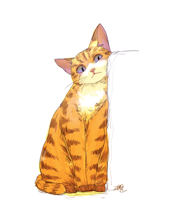 Анимешный рыжий кот