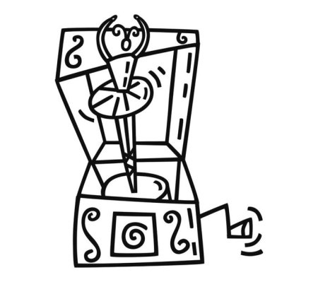 Музыкальная шкатулка раскраска