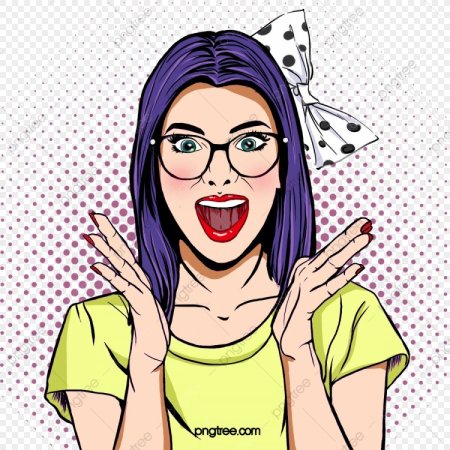 Удивленная девушка в стиле поп арт