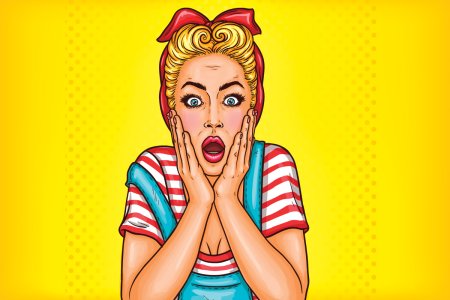 Удивленная девушка арт