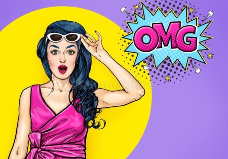Девушка в стиле поп арт ШОК