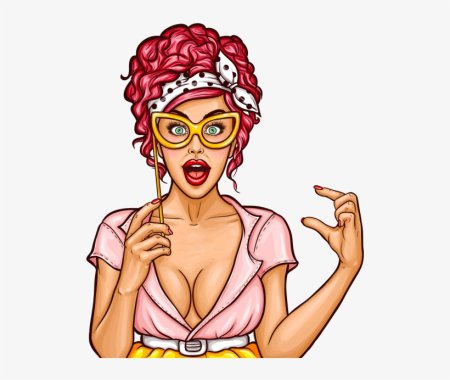 Удивленная девушка арт