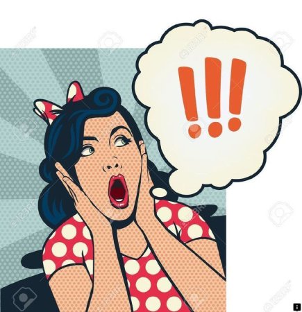 Удивленная девушка в стиле поп арт