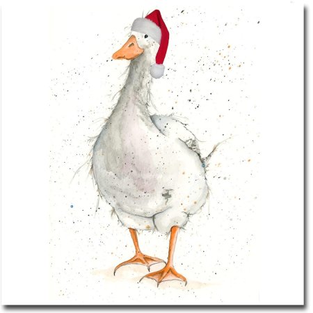 Гусь в новогодней шапке