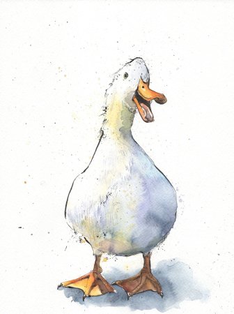 Гусь акварелью