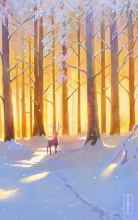 Зимний пейзаж иллюстрация