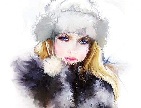 Нарисовать девушку зиму