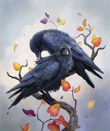 Ворона на ветке