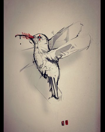 Эскизы птиц арт