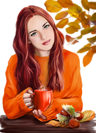 Осенние иллюстрации девушка