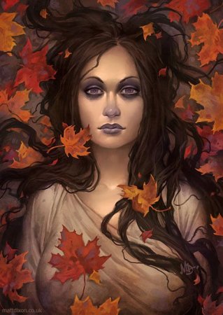 Осенняя девушка арт
