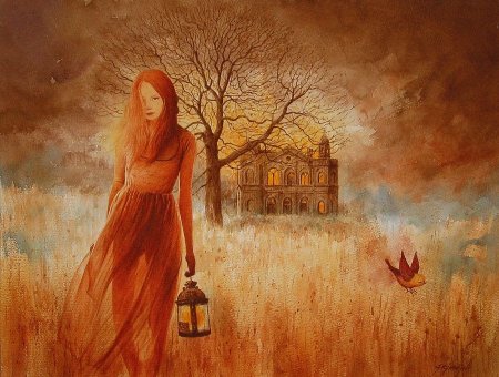 Рыжая женщина картина