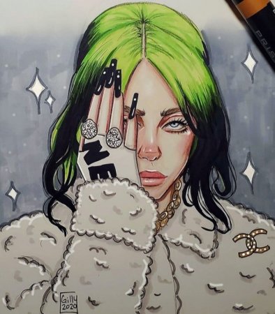 Билли Айлиш арты аниме