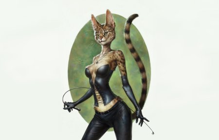 Девушка кошка арт фэнтези