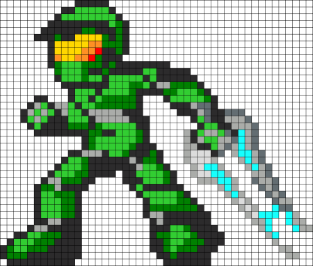 Робот ниндзя пиксель арт