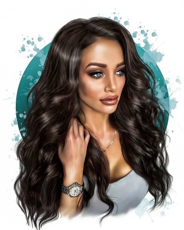 Брюнетка рисунок