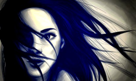 Девушка брюнетка рисунок