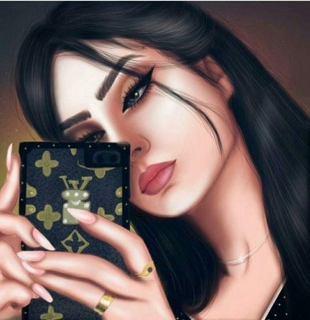 Нарисованные девушки брюнетки