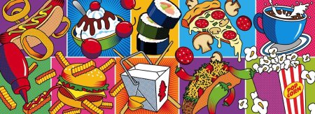 Еда в стиле поп арт