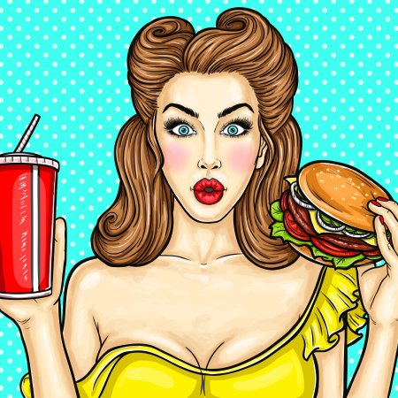 Еда в стиле поп арт