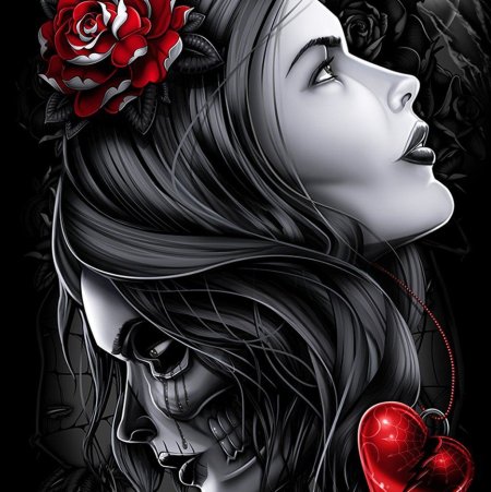 Готическая девушка с розой