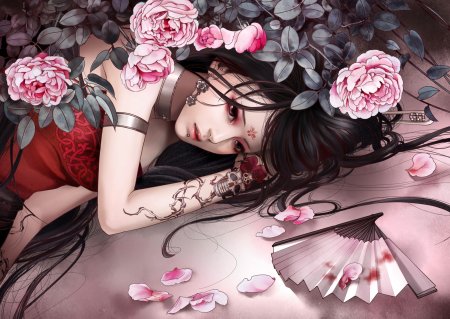 Девушка в гробу арт с цветами