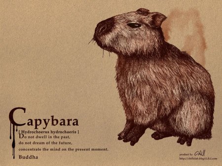 Капибара акварель