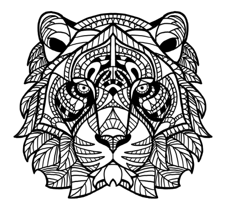 Раскраска антистресс для девочек тигр