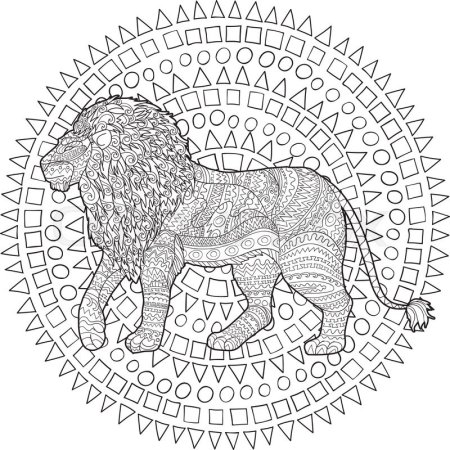 Арт-терапия Постер для раскрашивания Лев