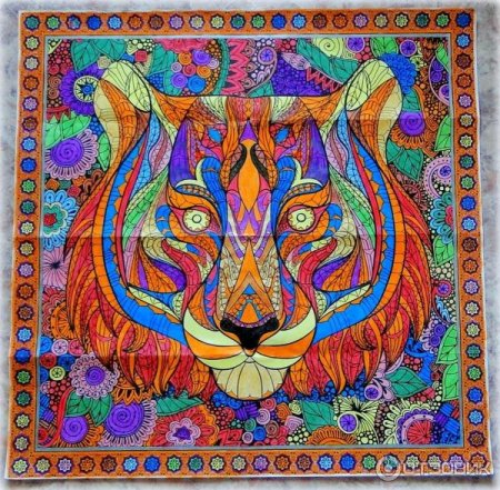 Раскраска арт терапия тигр