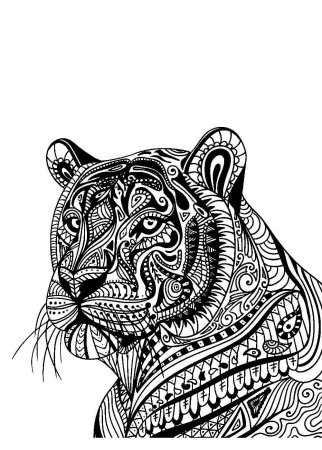 Зентангл тигр