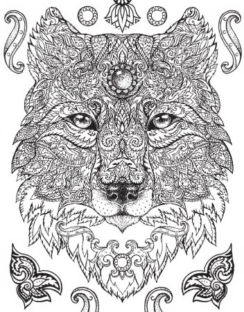 Раскраскаантистрес волк