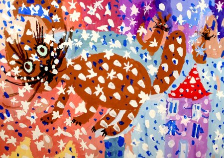 Новогодний рисунок на конкурс арт Клякса елка