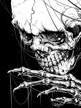 Череп со змеей