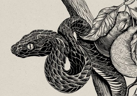 Змея графический рисунок