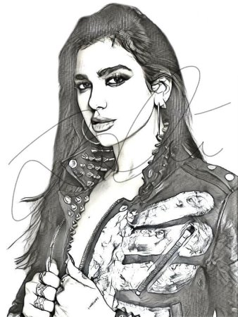 Портрет Дуа липы карандашом