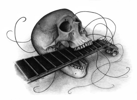 Череп с гитарой